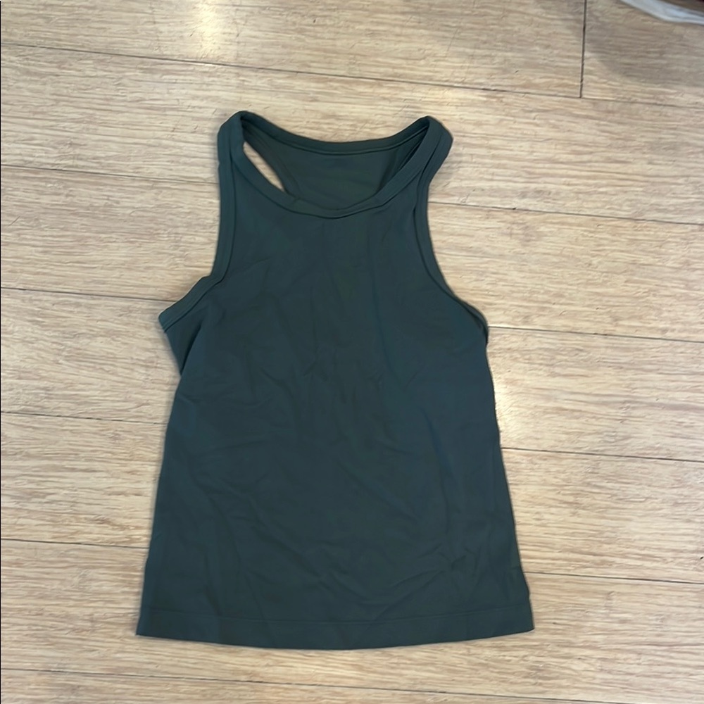 Lululemon Athletica Fitted Green Sleeveless Tank Top